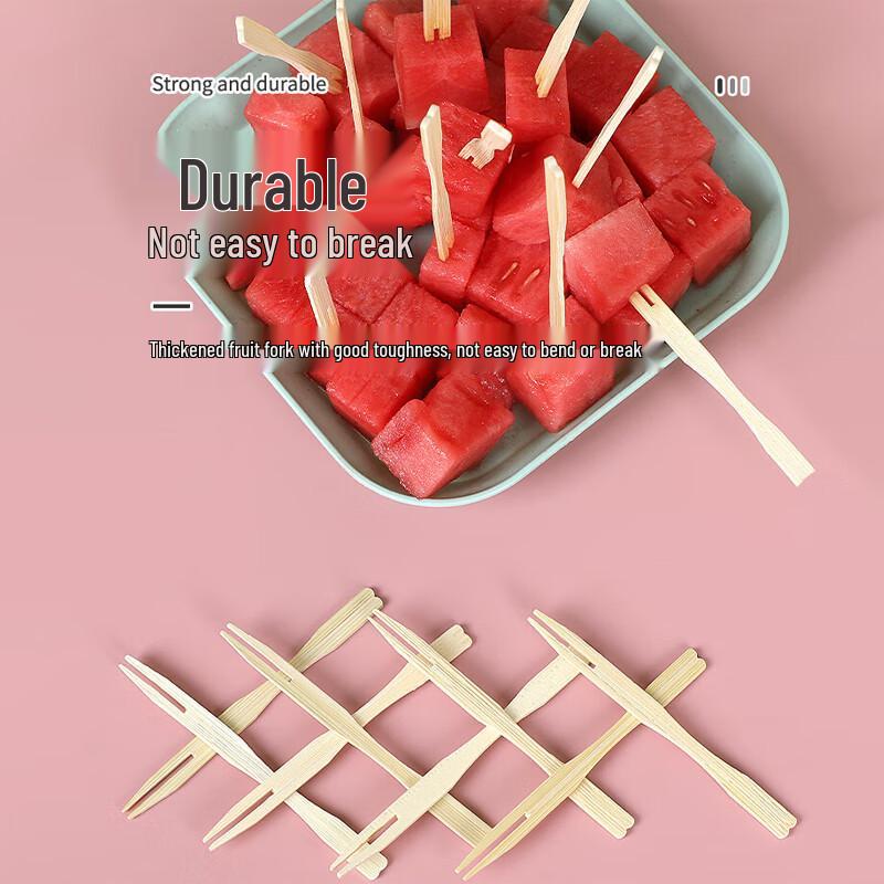 Homeglen Disposable Bamboo Fruit & Dessert Forks