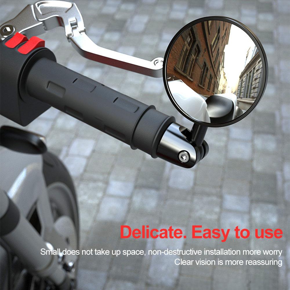 2pcs 1Pair Motorcycle Rearview Handle Bar End Mirrors Moto Accessories 16mm Universal Motorbike Handlebar Round 7/8" Handle Bar