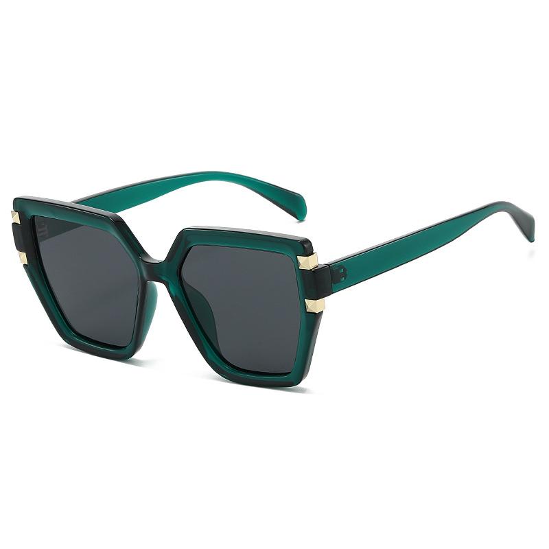 Bao Ge Glasses, Large Frame Polarized Sunglasses, Fashionable Retro Ins Street Shot Rivet Wind Tr90