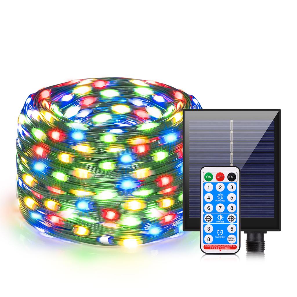 Upgraded Solar Panel LED String Light Waterproof Outdoor Solar Fairy Lights 8 Modes For Outside Yard Garden Patio Camping Decor