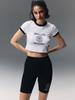 Bidebeul Palace Logo Crop Ringer Baby Tee - White