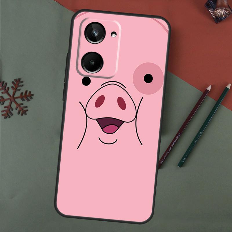 Cute PINK Kawai Pig Case For Realme C67 C51 C75 C63 C61 C65 C55 C53 C35 C71 11 12 13 14 Pro Plus GT6 GT7 15 Pro