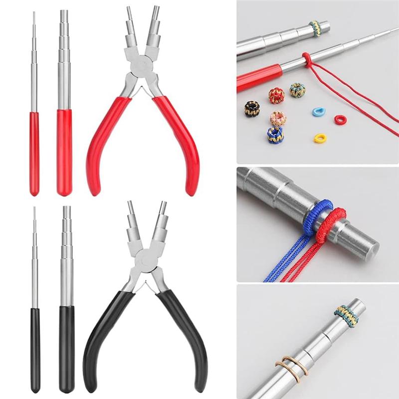 AB34-Wire Looping Tool Wire Looping Mandrel And 6 In 1 Bail Making Plier For Jewelry Wire Wrapping And Jump Forming красный