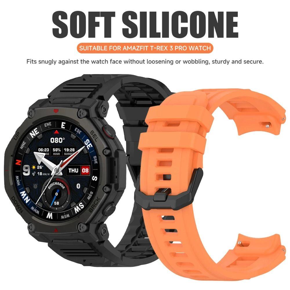 Replacement Silicone Strap Breathable 48mm Smart Watch Band Quick Release Comfortable Watch Accessories for Amazfit T-Rex 3 Pro