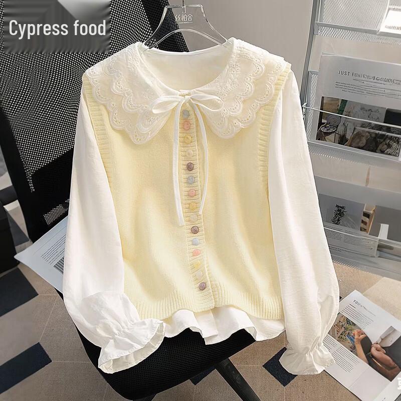 Женский вязаный жилет с круглым вырезом L