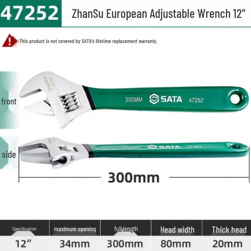SATA 12-inch Adjustable Wrench
