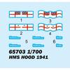 iLoveKit 1/700 Royal Navy HMS Hood Battleship 1941 Top Grade Plastic Model Kit ILK65703
