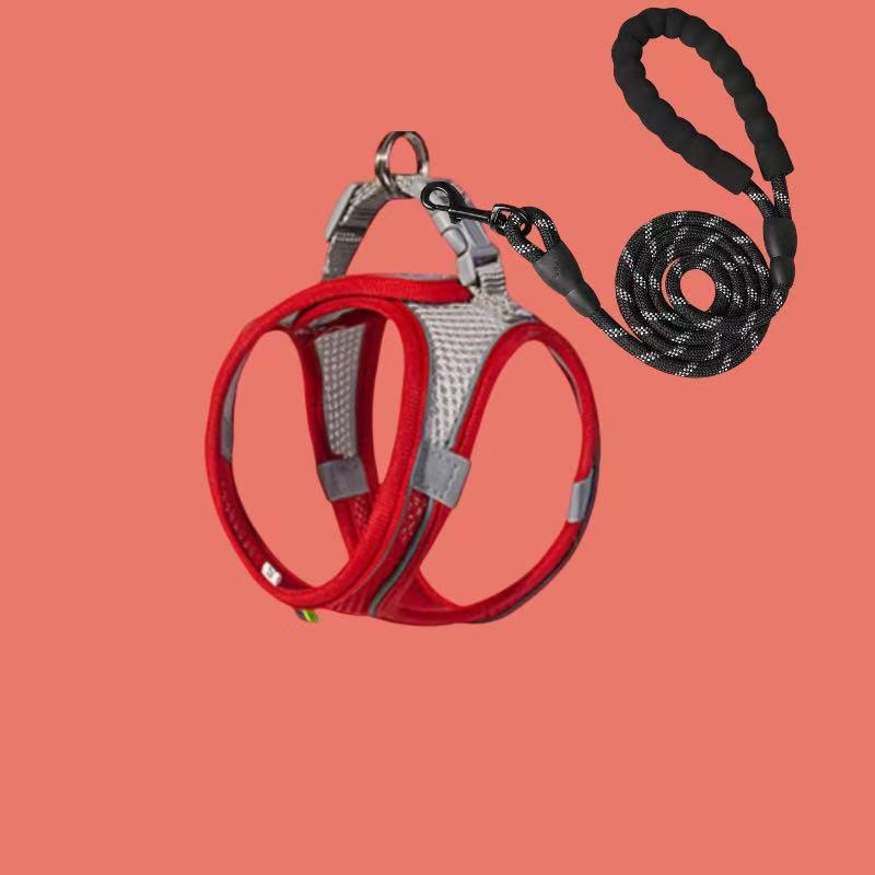 Breathable Reflective Pet Harness Vest with Leash for Cats & Dogs