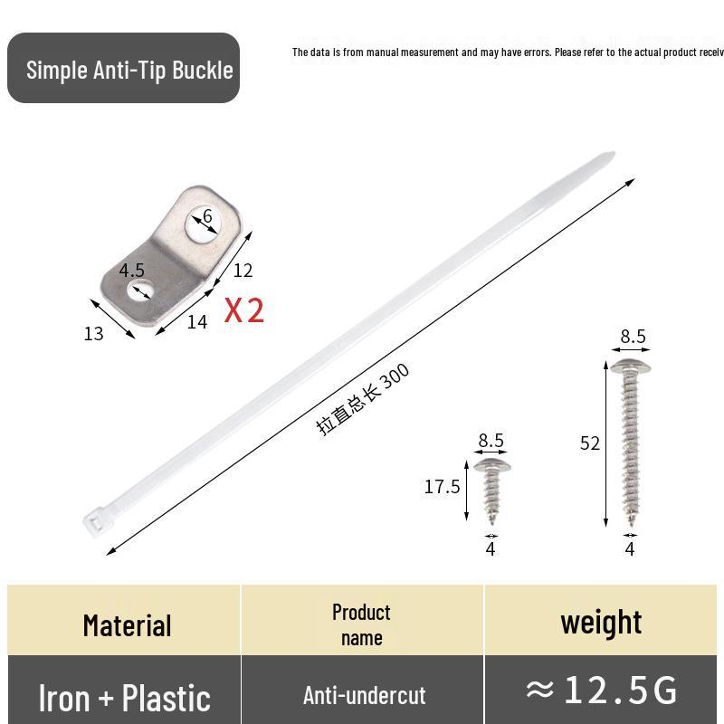 Çocuk Mobilyası Güvenliği Devrilme Önleyici TV Ünitesi Sabitleyici - Paslanmaz Çelik Toka ve Kemer Aparatı