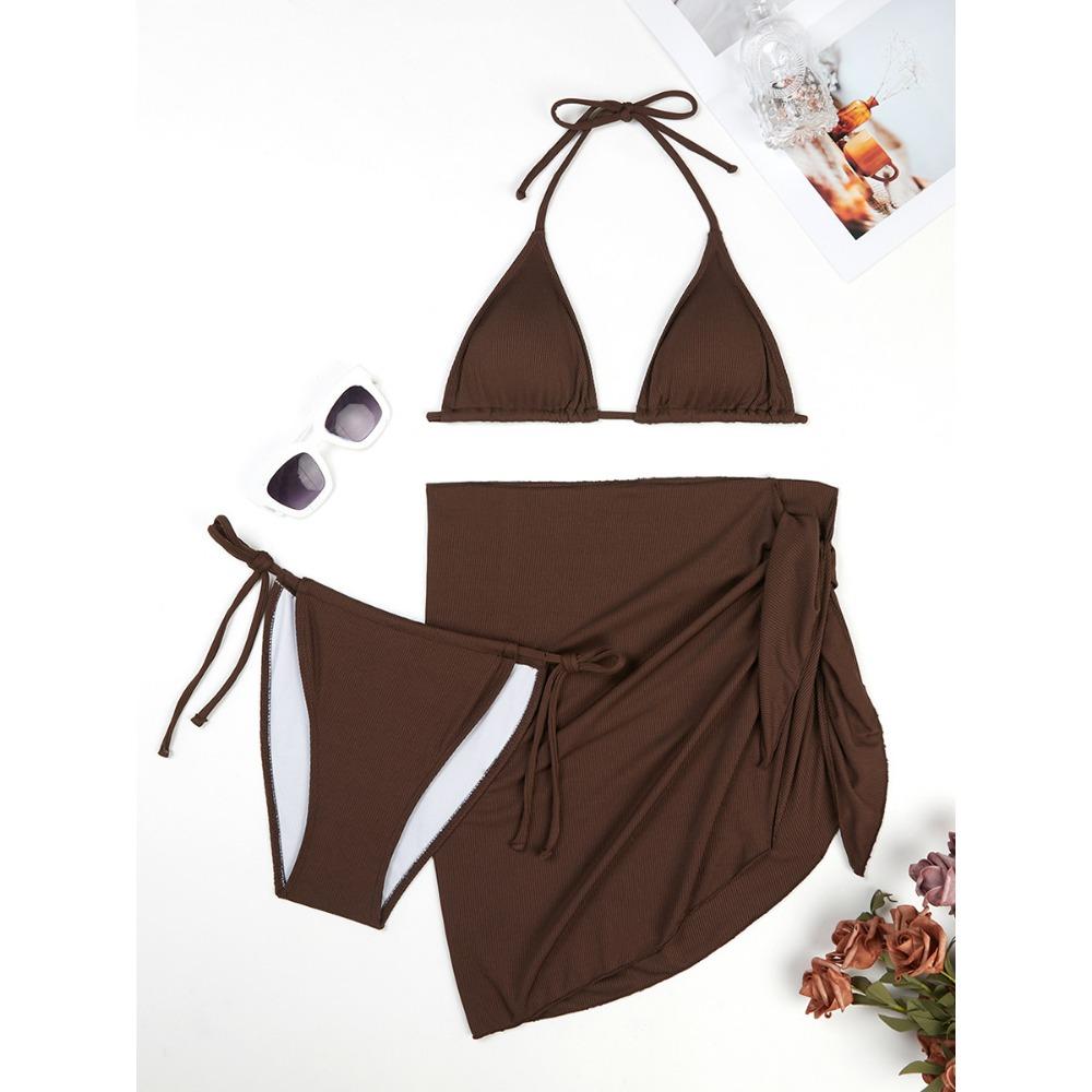 

Европейский и американский купальник-тройка с лифом Pit Strip Bikini Sexy M