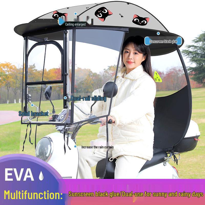 Sonnenschutz für Elektrofahrzeuge und Fahrräder: Regendach für Motorräder & Dreiräder.