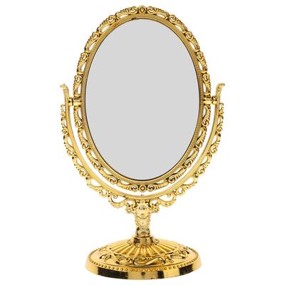 Rotation Makeup Mirror Vanity Vintage Rotating Oval With Frame Golden Abs  European Desktop Makeup Mirror Double Side Mirror