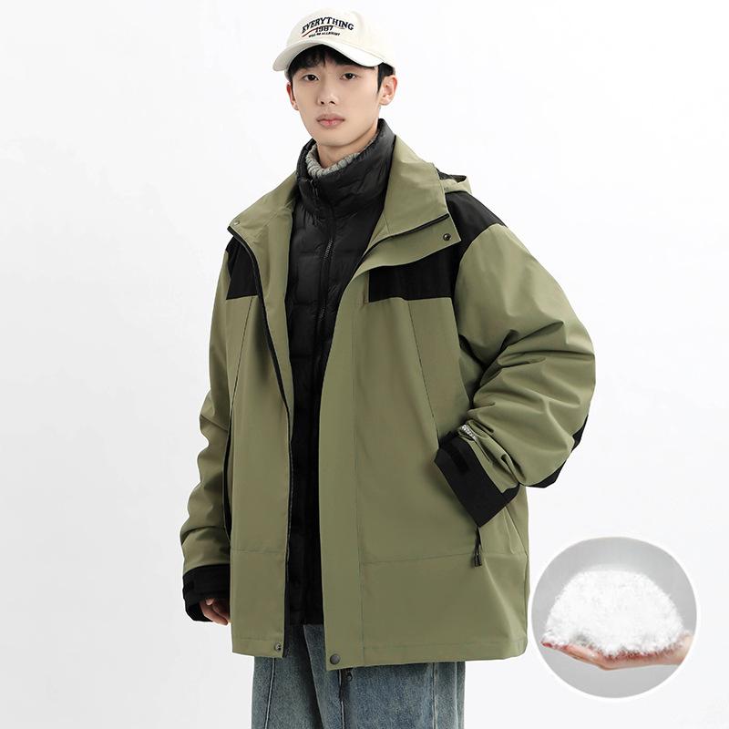 

Winter New Men s Korean Style Hooded Contrasting Letter Print Stylish Cold-resistant and Warm 90 White Duck Down Couple Down Jacket (as the picture-4476-)-S