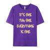 Funny Black Cat It Fine I M Fine Everything Is Fine Designer T Shirt Men T-Shirts