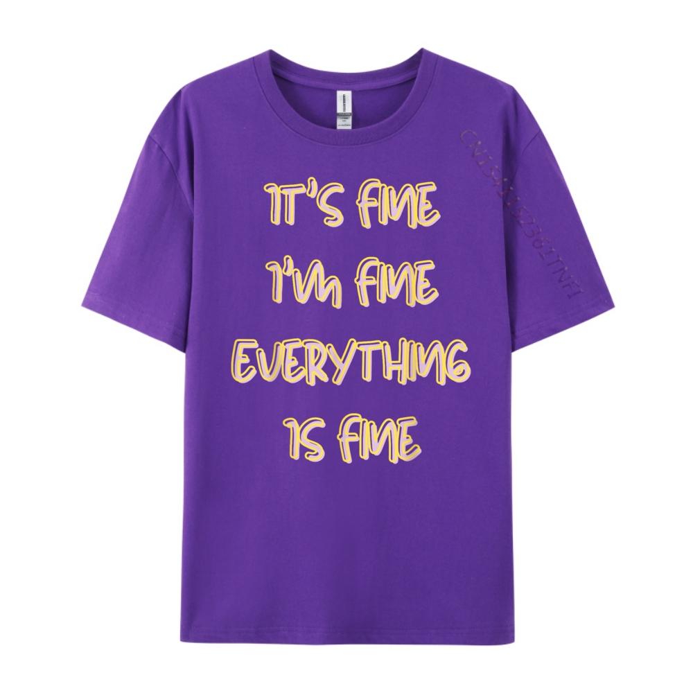 Funny Black Cat It Fine I M Fine Everything Is Fine Designer T Shirt Men T-Shirts