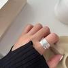 Korean Irregular Wide-sided Striped Ring Ins Wind Simple Personality Adjustable Index Finger Ring