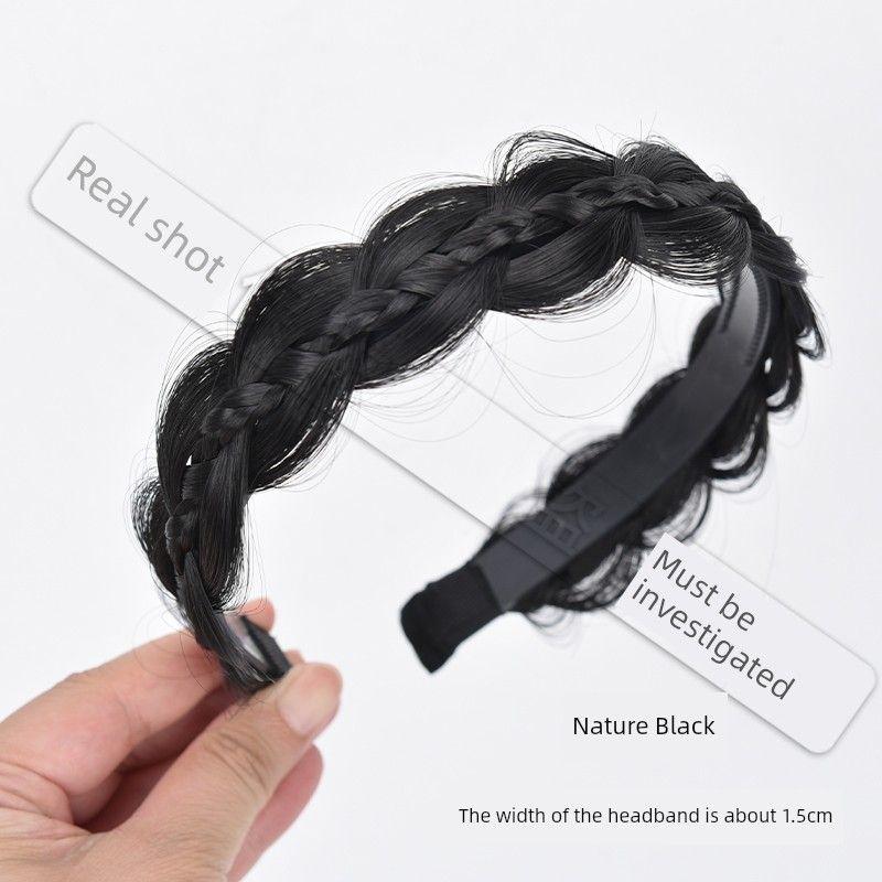 Wig Hair Hoop Female Qianjin Princess High Skull Top Twist Braid Braided Hair Headband Fluffy Artificial Hair Updo Gadget Headdress