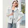 TERRE BLEUE Damen Kurzparka Jacke mit Kapuze