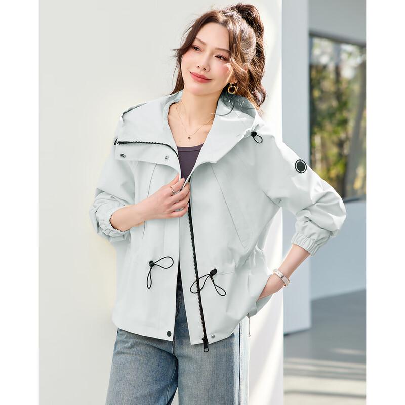 TERRE BLEUE Damen Kurzparka Jacke mit Kapuze