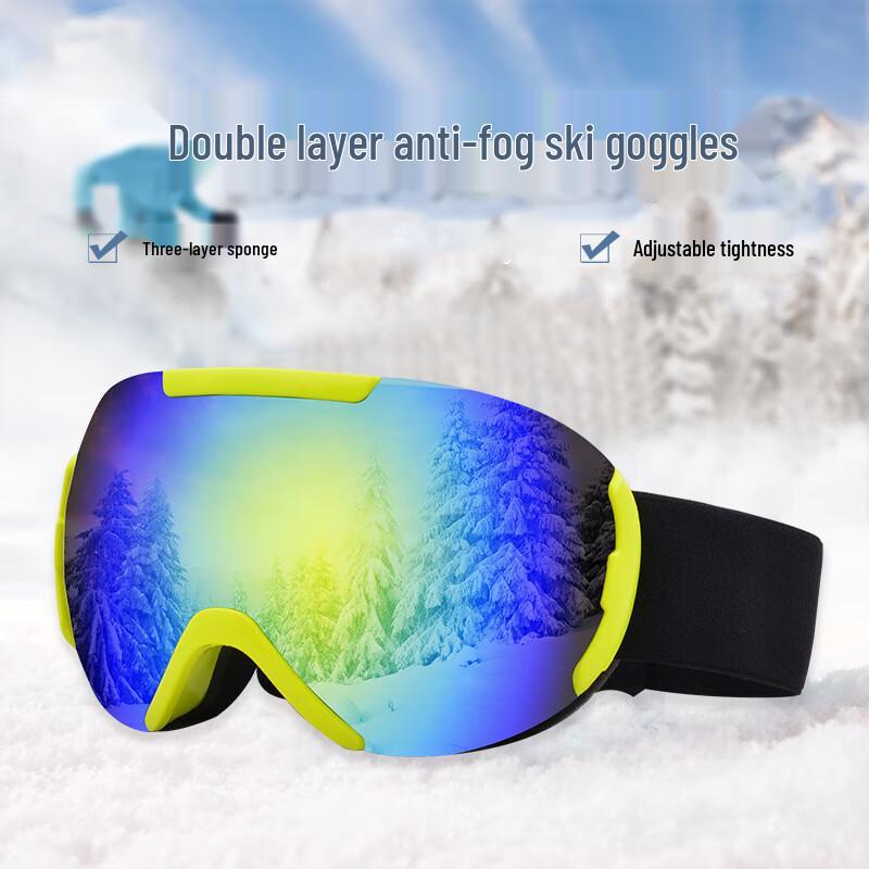 Unisex Spherical Anti-Fog Ski Goggles