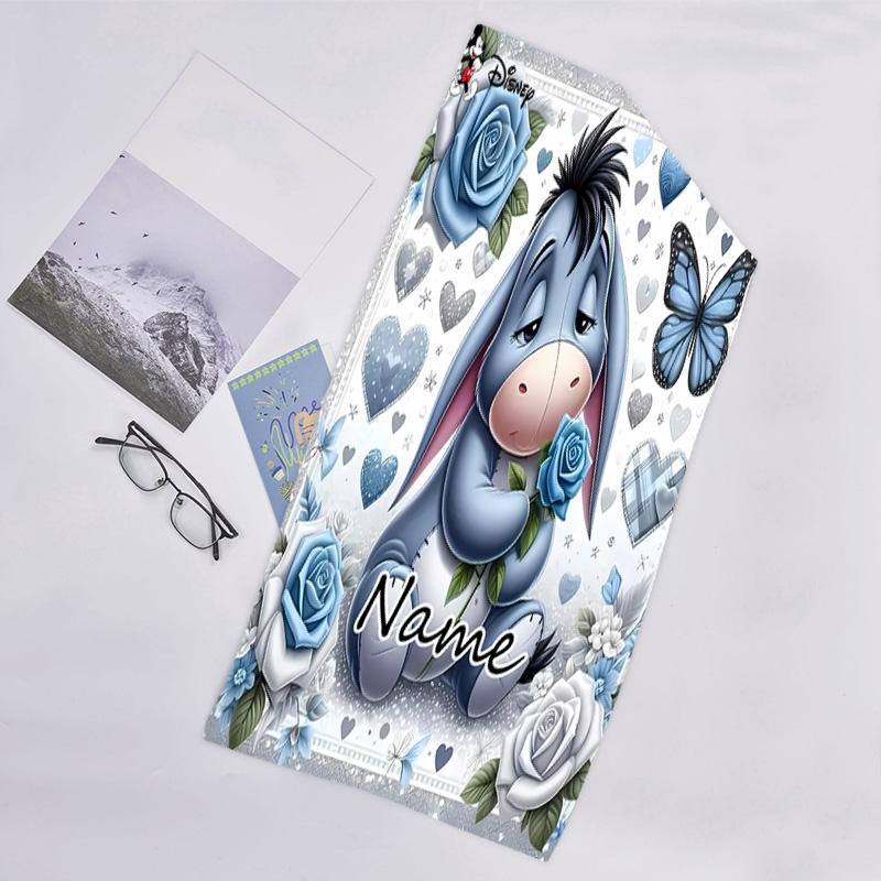 1pc Eeyore1 Beach Towel with Custom Name, Beach/Swimming/Bath/Picnic/Camping Towel, Suitable for Seaside Beaches