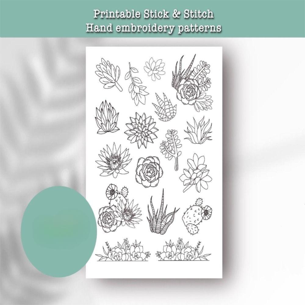 Flowers and Ocean Embroidery Pattern Stitching Embroidery Paper  Sewing Lovers