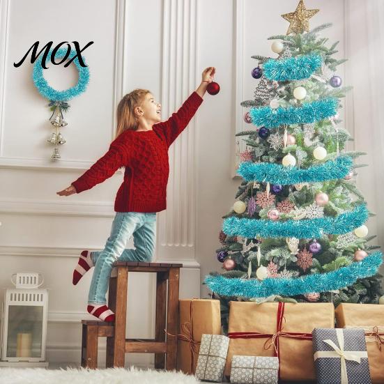 DIY Bastelgirlande Streifen 78 Zoll Rosa Lametta Weihnachtsdekoration, Glitzer Metallisch Gedreht Saisonale Event Hängedekoration für Weihnachtsbaum, Hochzeit,