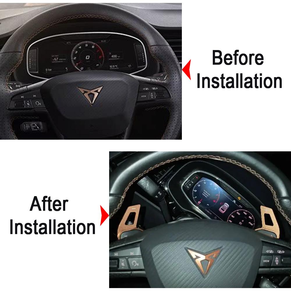 Shift Paddle For Seat Leon FR Cupra Ateca Ibiza 6P Arona Tarraco Alhambra Car Steering Wheel Extension Shifter DSG Gear Stickers