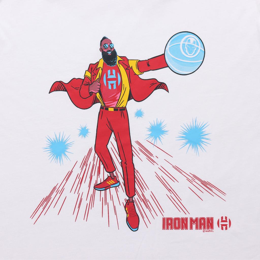 Adidas X Marvel Harden Iron Man Avengers Basketball Short Sleeve T-Shirt Men Tops White FI6371