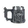 Medieval Knight Beer Mug With Dragon Handle Retro Style Stainless Steel Liner Large Capacity Tankard For Men Gifts