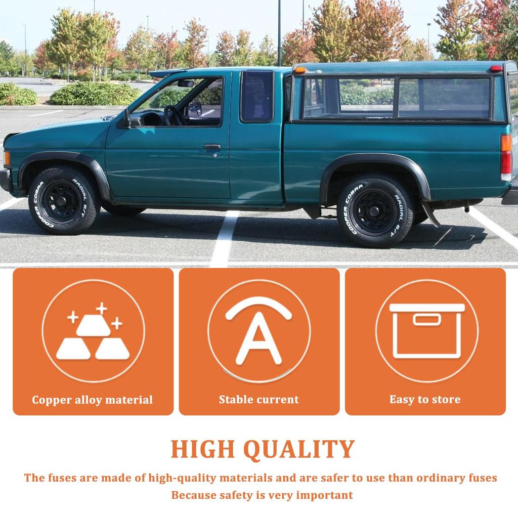 15A 20A 25A 30A 40A 32V Slow Blow FMM MCASE Type Fuses Micro Female Cartridge Fuses Low-Profile Fuses Kit(Pack of 10pcs)
