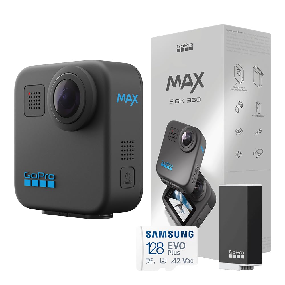 GoPro Official Limited GoPro MAX SD Card 360 Degree Camera Waterproof Image Stabilizer Live Streaming Action Camera + 5.6K 16.6MP []