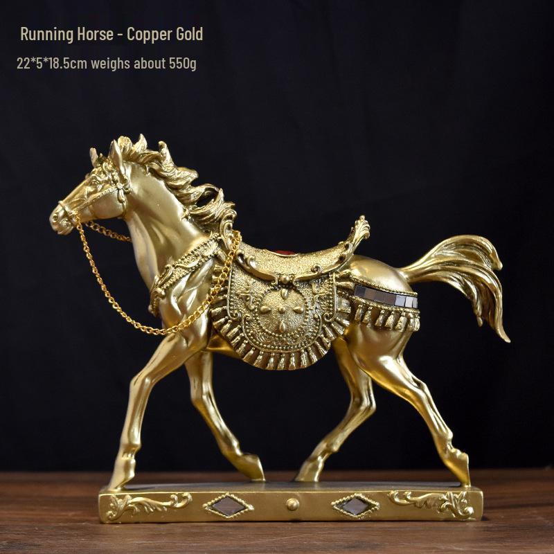 Elegant Resin Horse Ornaments for Luxury Home Decor – Perfect for Living Room and Wine Cabinet.