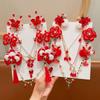 Hanfu Headwear Chinese Style Red Barrettes Princess Ancient Style Hair Clip  Kids