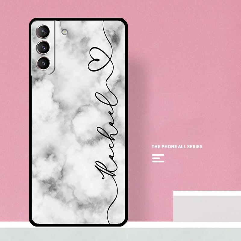 Personalised Marble Customized Name Case For Samsung Galaxy S23 S22 Ultra Plus S8 S9 S10 Plus Note 10 20 S21 FE S20 FE Cover