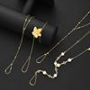 4 Pcs/Set Fashion Gold Color Flower Pearl Finger Bracelet Stackable Ring Bracelet for Women Simple Wedding Jewelry Party Gifts