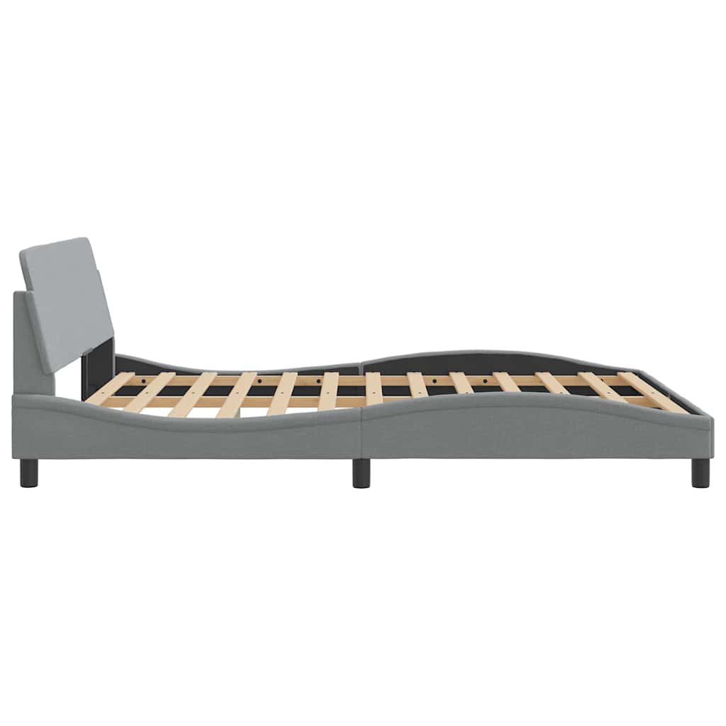 Bed Frame  Dover  Light Gray 152x203 cm Fabric