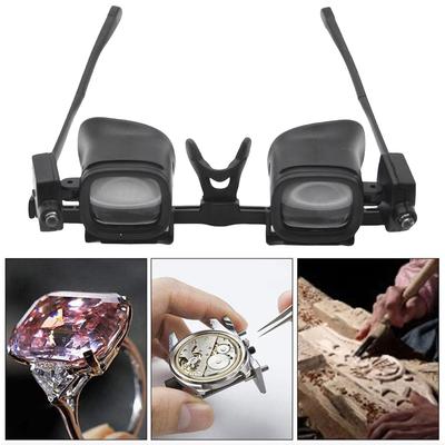 Glasses Type Magnifier With 2 LED Lights And 6 Detachable Lenses Lighted Magnifying Glass For Jewelry Appraisal Watch Repair