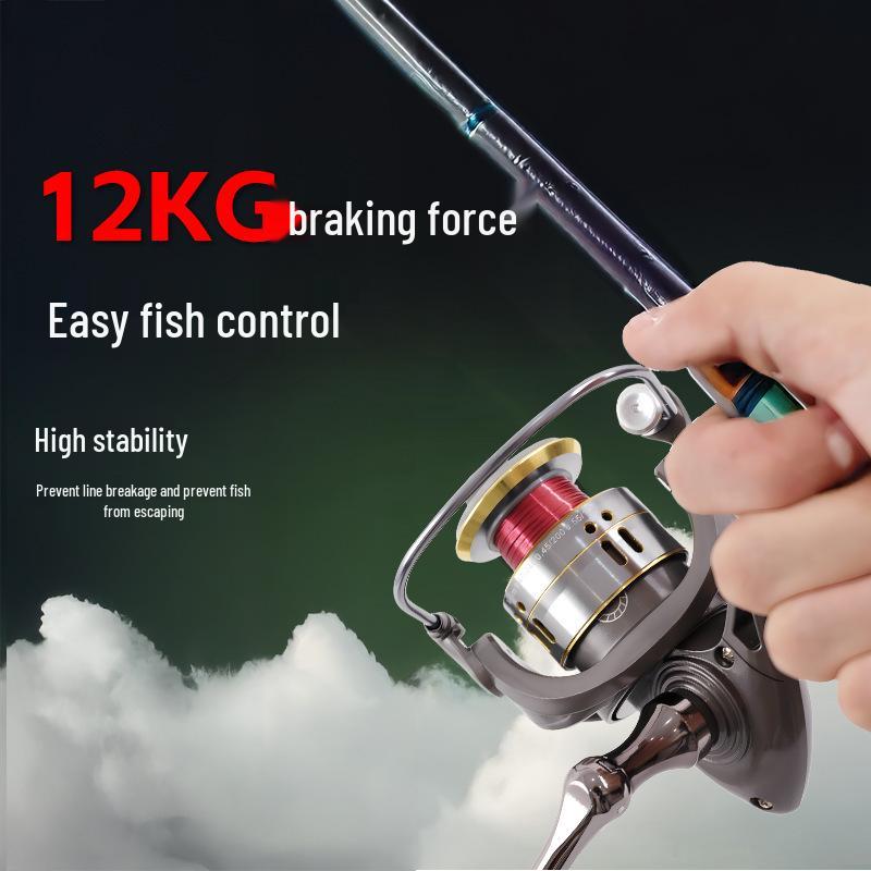 Large Capacity All-Metal Spinning Fishing Reel with Increased Beveled Spool