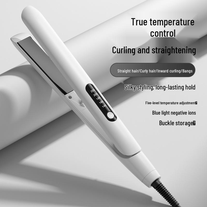 Dual-Use Hair Straightener & Curler: Gentle Styling Tool for Bangs