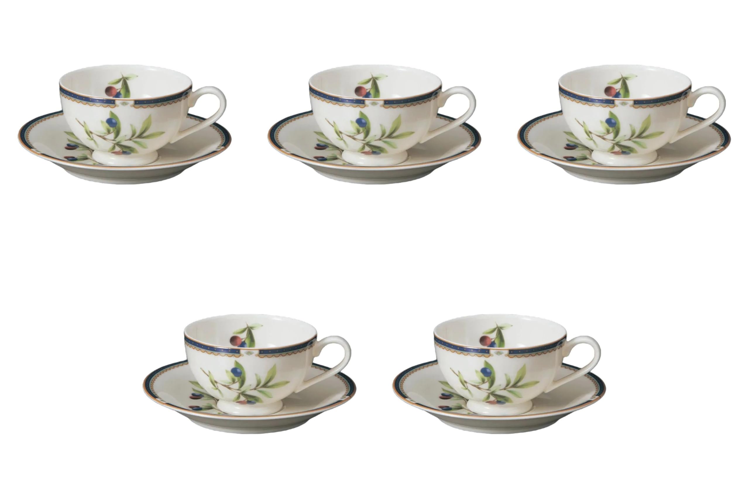 

Set of 5 NB Prun Black Tea Cups and Saucers x 9 x Fuse Ware Cups and Saucers by Setomonohonpo [11.5 5.5 cm, 200cc]