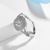 925 Sterling Silver African Jewelry Ring Women Square White Diamond Bizuteria Silver 925 Jewelry Moissanite Wedding Band Rings