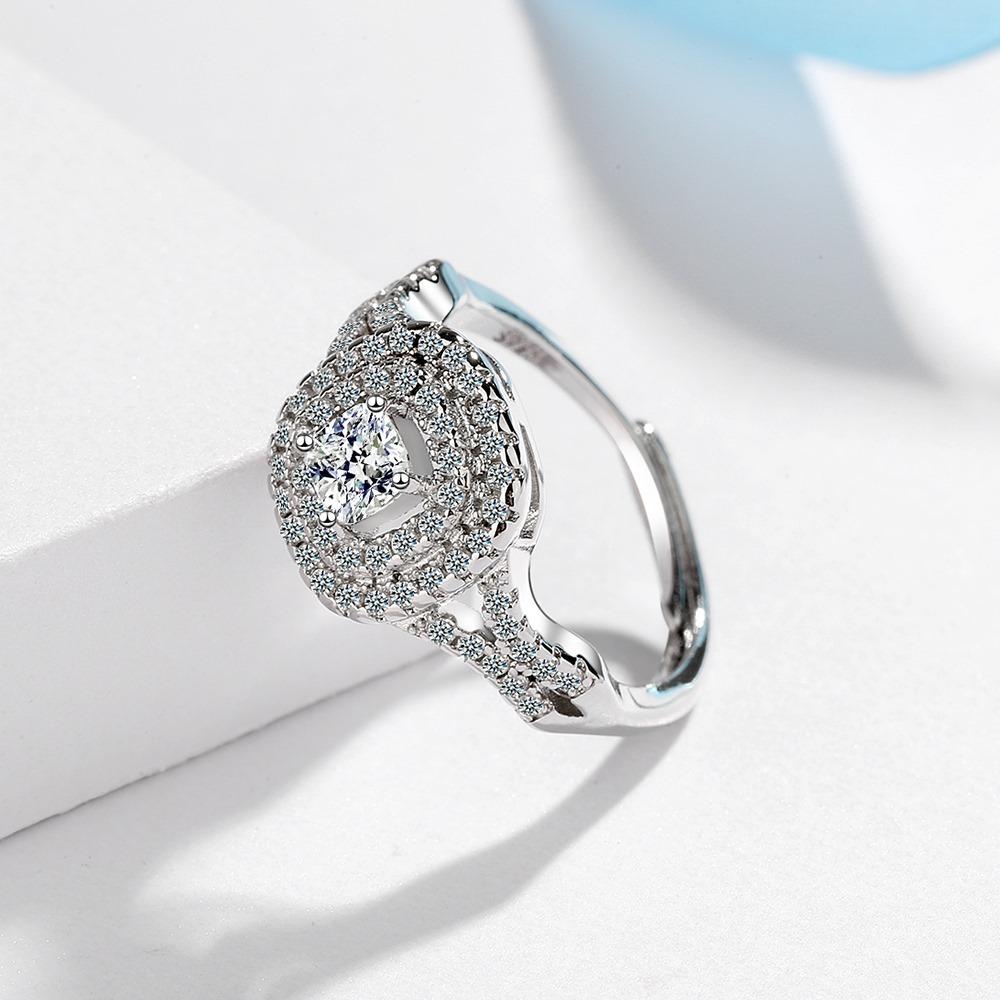 Lindon Kvinner Kobber ing Kunstige Krystallringer Fest Jubileum Fine Smykker Ring