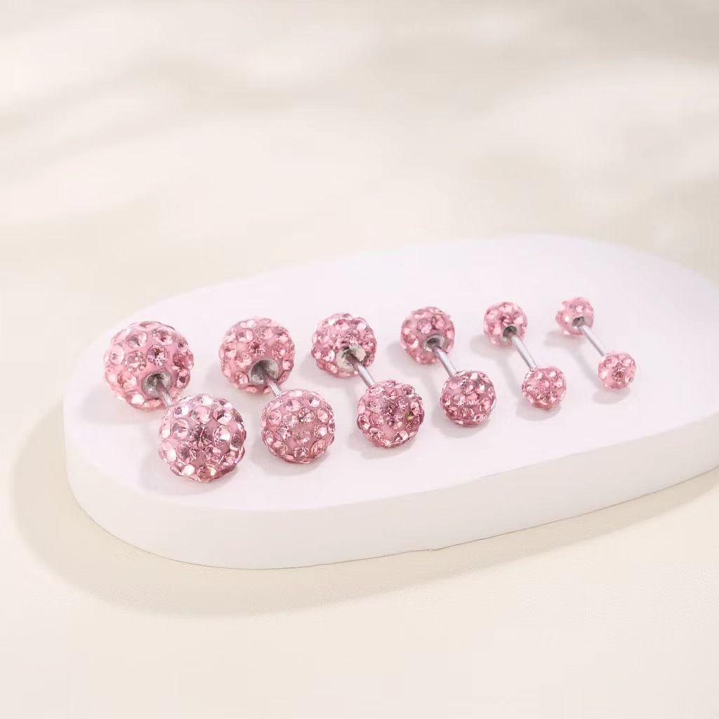 Double-Headed Flash Diamond Titanium Steel Cartilage Ear Studs