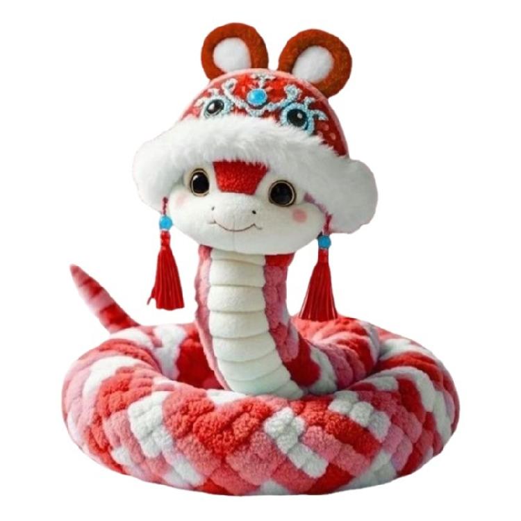 Soft Plushie Snake Year Pillow Bringing Luck Cartoon Cushion for Home Decoration Lover
