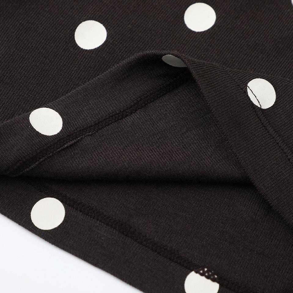 Spring 2026 Retro Polka Dot Off-the-Shoulder Long Sleeve Designer Top