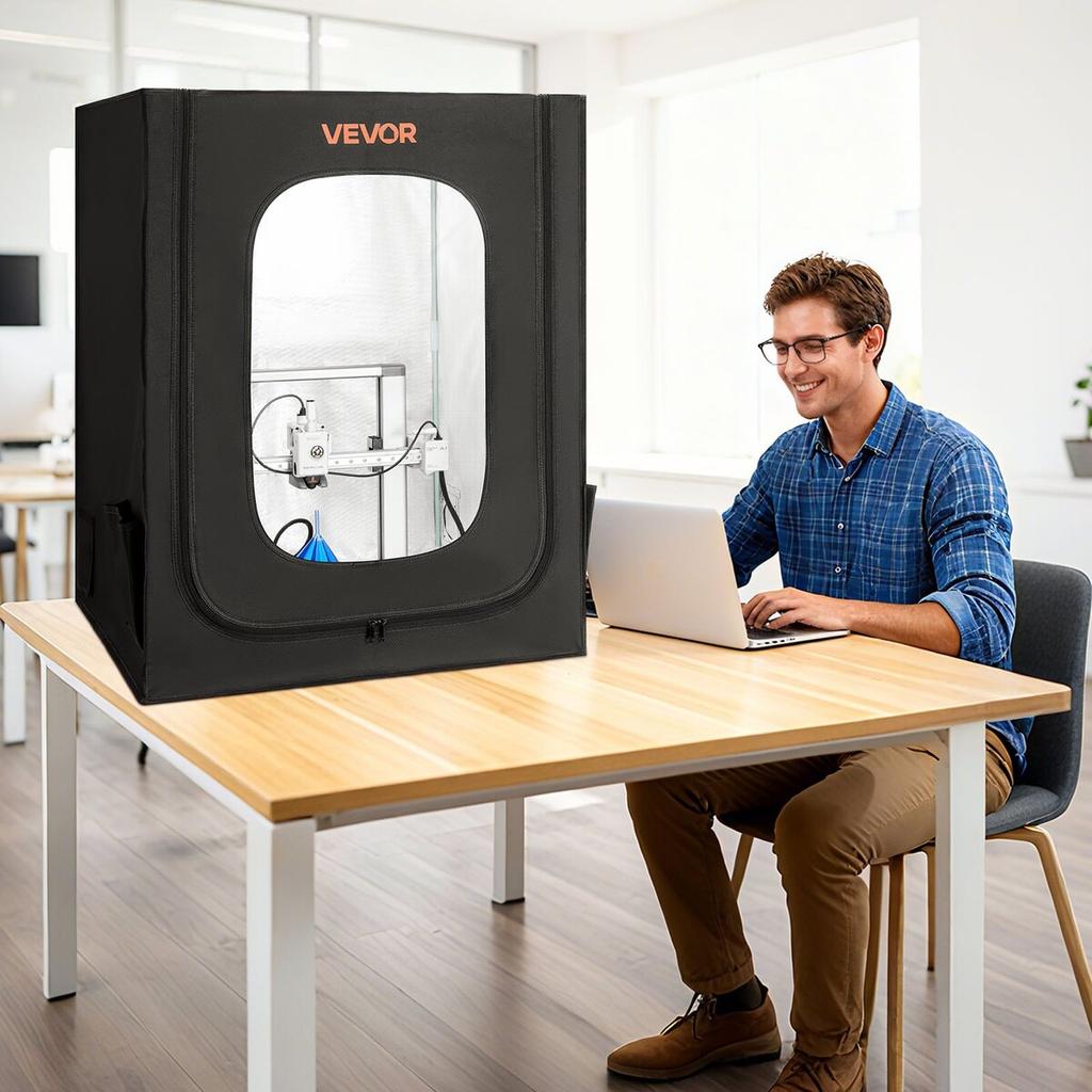 3D Printer Enclosure, Dustproof Waterproof Large Oxford Cloth 3D Printer Tent, Constant Temperature Protective Case with LED Lighting, Compatible with