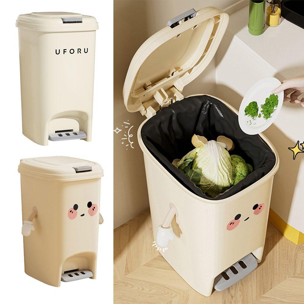 with Lid Trash Can 8/10/15/20L Waste Bin Waterproof Refuse Bin Kitchen