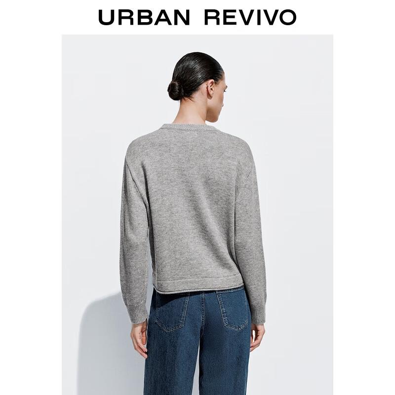 UR 2025 Women's Jacquard Embroidered Short Knit Sweater