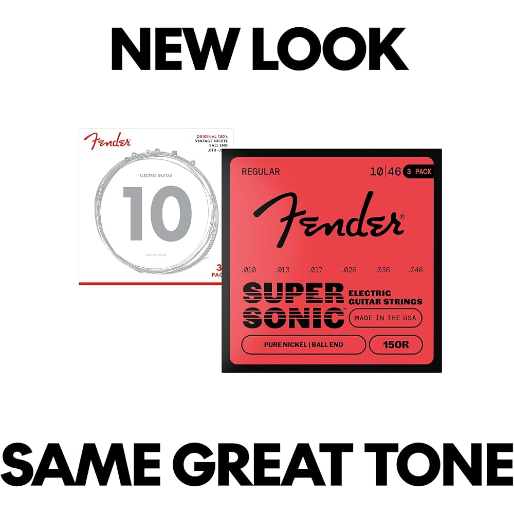 Fender Electric Guitar Strings SuperSonic™ 150R Guitar Strings, Pure Nickel, Ball End, Gauges .01...